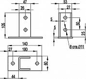 Крепление с площадкой 140х60мм для профиля BPM-41 горячеоцинкованное