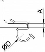Клипса для крепления трубы к балке 1-4мм диаметр 10-11мм