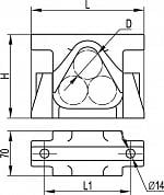 Держатель кабельный для крепления в треугольник д. 40-70 мм